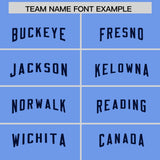 Custom Light Blue Navy Personalized Neckline Square Classic Authentic Football Jersey