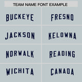 Custom Silver Navy Personalized Neckline Square Classic Authentic Football Jersey