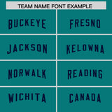 Custom Aqua Navy Personalized Neckline Square Classic Authentic Football Jersey