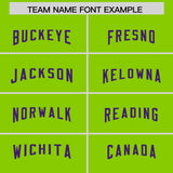 Custom Neon Green Purple Personalized Neckline Square Classic Authentic Football Jersey