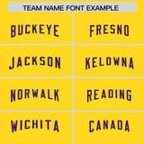 Custom Gold Purple Personalized Neckline Square Classic Authentic Football Jersey