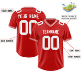 Custom Red White Personalized Neckline Square Classic Authentic Football Jersey