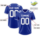 Custom Royal White Personalized Neckline Square Classic Authentic Football Jersey