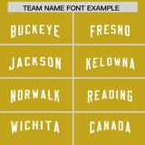 Custom Old Gold White Personalized Neckline Square Classic Authentic Football Jersey