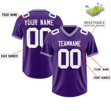 Custom Purple White Personalized Neckline Square Classic Authentic Football Jersey