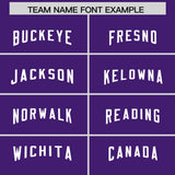 Custom Purple White Personalized Neckline Square Classic Authentic Football Jersey