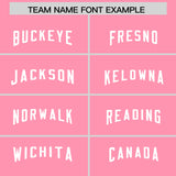 Custom Light Pink White Personalized Neckline Square Classic Authentic Football Jersey