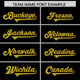 Custom Black Old Gold Personalized Neckline Square Classic Authentic Football Jersey