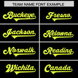Custom Black Fluorescent Green Personalized Neckline Square Classic Authentic Football Jersey