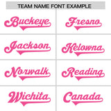 Custom White Pink Personalized Neckline Square Classic Authentic Football Jersey