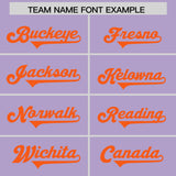 Custom Light Purple Orange Personalized Neckline Square Classic Authentic Football Jersey