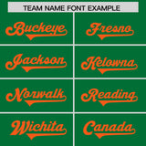 Custom Kelly Green Orange Personalized Neckline Square Classic Authentic Football Jersey