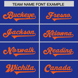 Custom Royal Orange Personalized Neckline Square Classic Authentic Football Jersey
