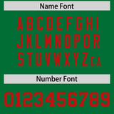 Custom Kelly Green Red Personalized Neckline Square Classic Authentic Football Jersey