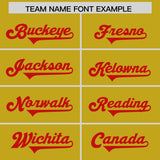 Custom Old Gold Red Personalized Neckline Square Classic Authentic Football Jersey
