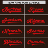 Custom Brown Red Personalized Neckline Square Classic Authentic Football Jersey