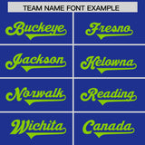 Custom Royal Neon Green Personalized Neckline Square Classic Authentic Football Jersey