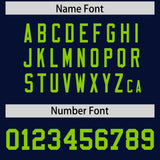 Custom Navy Neon Green Personalized Neckline Square Classic Authentic Football Jersey