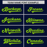 Custom Navy Neon Green Personalized Neckline Square Classic Authentic Football Jersey