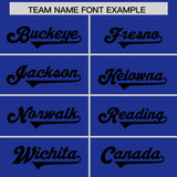 Custom Royal Black Personalized Neckline Square Classic Authentic Football Jersey