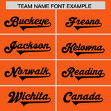Custom Orange Black Personalized Neckline Square Classic Authentic Football Jersey