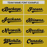 Custom Old Gold Black Personalized Neckline Square Classic Authentic Football Jersey