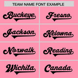 Custom Light Pink Black Personalized Neckline Square Classic Authentic Football Jersey