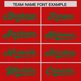 Custom Red Kelly Green Personalized Neckline Square Classic Authentic Football Jersey