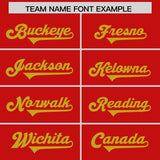 Custom Red Old Gold Personalized Neckline Square Classic Authentic Football Jersey