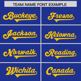 Custom Royal Yellow Personalized Neckline Square Classic Authentic Football Jersey