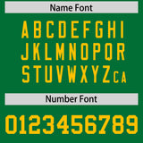Custom Kelly Green Yellow Personalized Neckline Square Classic Authentic Football Jersey