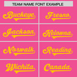 Custom Pink Yellow Personalized Neckline Square Classic Authentic Football Jersey