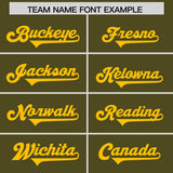 Custom Olive Yellow Personalized Neckline Square Classic Authentic Football Jersey