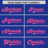 Custom Royal Pink Personalized Neckline Square Classic Authentic Football Jersey