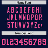 Custom Navy Pink Personalized Neckline Square Classic Authentic Football Jersey