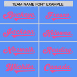 Custom Powder Blue Pink Personalized Neckline Square Classic Authentic Football Jersey