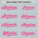 Custom Silver Pink Personalized Neckline Square Classic Authentic Football Jersey