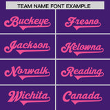 Custom Purple Pink Personalized Neckline Square Classic Authentic Football Jersey