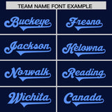 Custom Navy Powder Blue Personalized Neckline Square Classic Authentic Football Jersey