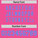 Custom Pink Powder Blue Personalized Neckline Square Classic Authentic Football Jersey