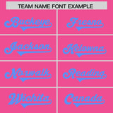 Custom Pink Powder Blue Personalized Neckline Square Classic Authentic Football Jersey