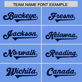 Custom Light Blue Navy Personalized Neckline Square Classic Authentic Football Jersey