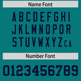 Custom Aqua Navy Personalized Neckline Square Classic Authentic Football Jersey