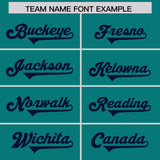 Custom Aqua Navy Personalized Neckline Square Classic Authentic Football Jersey