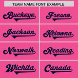 Custom Pink Navy Personalized Neckline Square Classic Authentic Football Jersey