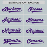 Custom Silver Purple Personalized Neckline Square Classic Authentic Football Jersey