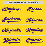 Custom Gold Purple Personalized Neckline Square Classic Authentic Football Jersey