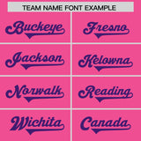 Custom Pink Purple Personalized Neckline Square Classic Authentic Football Jersey