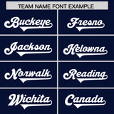 Custom Navy White Personalized Neckline Square Classic Authentic Football Jersey