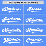 Custom Powder Blue White Personalized Neckline Square Classic Authentic Football Jersey